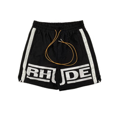 Rhude Contrasting color patchwork drawstring short pants
