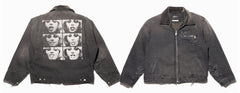ERD Inspired Distressed Washed Grey Detroit Jacket