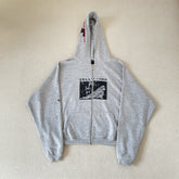 ERD Vintage Oversized Cropped Graphic Zip Up Hoodie