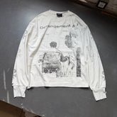 ERD Vintage Distressed Character Print Grey Long Tee