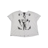 ERD Inspired Celebrity Graphic Distressed White Cotton Tee
