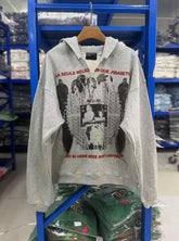 ERD Inspired Elizabeth Queen Graffiti Fleece Grey Hoodie