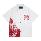 ERD Vintage Oversized Animal Print Cuban Collar Shirt