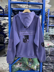ERD Inspired Washed Purple Fleece Zip Up Hoodie