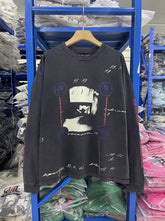 ERD Vintage Washed Black Oversized Long Sleeve Tee
