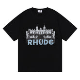 Rhude Casino High-Definition Castle Print T-Shirt