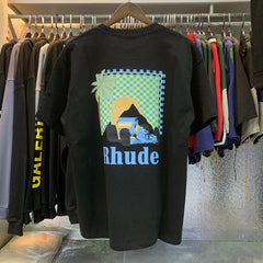 Rhude Moonlight Tropics Coconut Tree Racing Print T-shirt