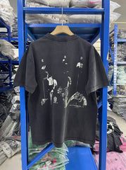 ERD Inspired Vintage Graphic Washed Black Cotton Tee