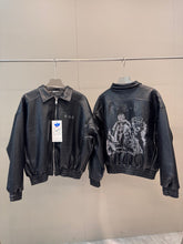 ERD Premium Embroidered Sheepskin Leather Cropped Biker Jacket