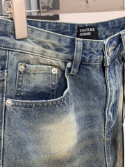 ERD Vintage Distressed Splatter Wash Slim Jeans Pants