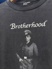 ERD Vintage Washed Distressed Portrait Print Long Tee