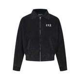 ERD Vintage Embroidered Padded Corduroy Bomber Jacket