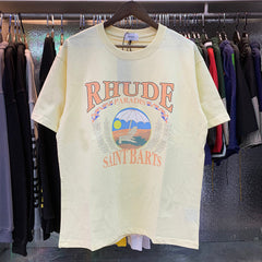 Rhude Sunset Beach Print Cotton T-Shirt