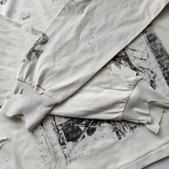 ERD Vintage Distressed Character Print Grey Long Tee