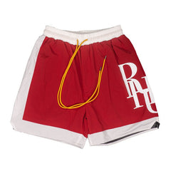 Rhude Summer New Color-Plaid Big Logo Print Short Pants