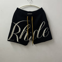 Rhude letter logo jacquard drawstring shorts