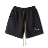 Rhude Embroidered letter drawstring shorts