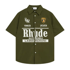 Rhude Collared shirt with floral print, blouse, T-shirt