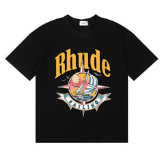 Rhude Sailing Sailboat Navigation Print T-Shirt