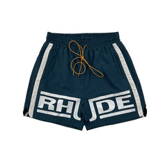 Rhude Contrasting color patchwork drawstring short pants