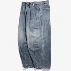 Needles Style Heavyweight Washed Wide Leg Denim Jeans