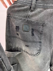 ERD melancholic rich second-generation High Street Distressed Straight Denim Pants