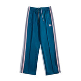 Needles Style Butterfly Embroidered Stripe Track Pants