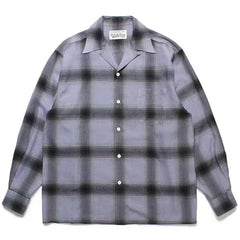 WACKO MARIA Check Open Collar Long Sleeve Shirt