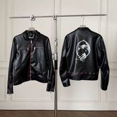 ERD Inspired Distressed Vintage PU Leather Biker Jacket
