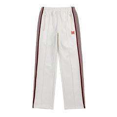 Needles Style Butterfly Embroidered Stripe Track Pants