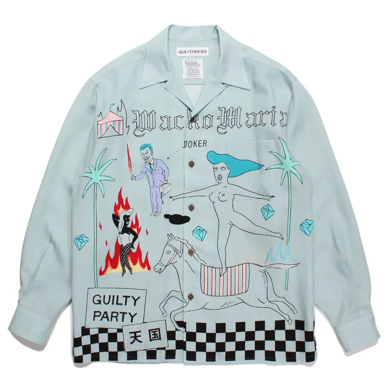 WACKO MARIA World Peace Long Sleeve Rayon Shirt