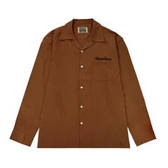 WACKO MARIA Check Open Collar Long Sleeve Shirt