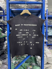 ERD melancholic Vintage Washed Black Sleeveless T-Shirt