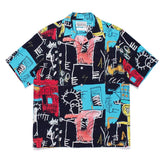 WACKO MARIA Basquiat Graphic Cuban Collar Shirt