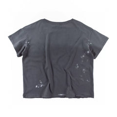 ERD Inspired Punk Slogan Distressed Washed Grey Tee