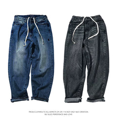 Nautica Style Drawstring Relaxed Tapered Denim Pants