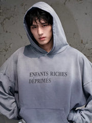 ERD's melancholic second-generation Bai Jingting's gradient dyed casual hoodie, washed and worn hooded pullover sweatshirt