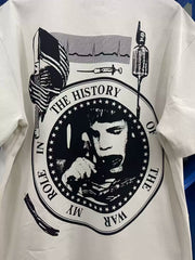 ERD Inspired Slogan Graphic Cement White Oversized Tee