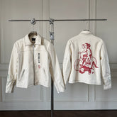 ERD Premium Embroidered Split Cowhide Leather Biker Jacket