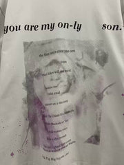 ERD's melancholic second-generation Vintage Mud White Slogan T-Shirt