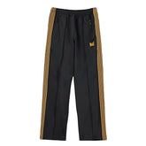 Needles Style Butterfly Embroidered Stripe Track Pants