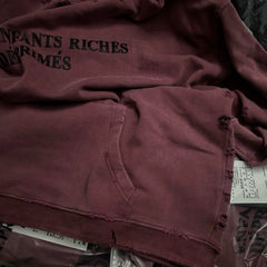 ERD's melancholic wealthy second-generation Vintage Washed Dark Red Hoodie