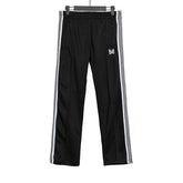 Needles Style Butterfly Embroidered Stripe Track Pants