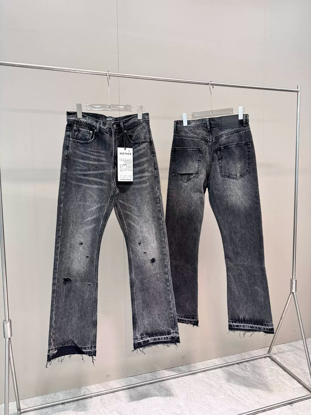 ERD Distressed Washed Oversized Straight Leg Jeans