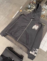 ERD Vintage Washed Black Oversized Zip Up Hoodie