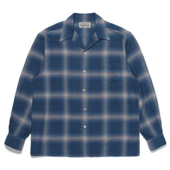 WACKO MARIA Check Open Collar Long Sleeve Shirt