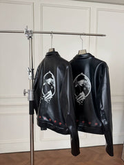 ERD Inspired Distressed Vintage PU Leather Biker Jacket
