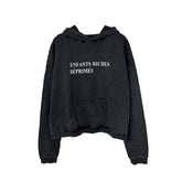 ERD's melancholic Distressed Oversized Logo Pullover Hoodie