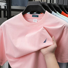 Nautica Style Heavyweight Cotton Casual Blank Tee