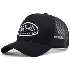 Von Dutch Vintage Letter Embroidered Mesh Trucker Hat